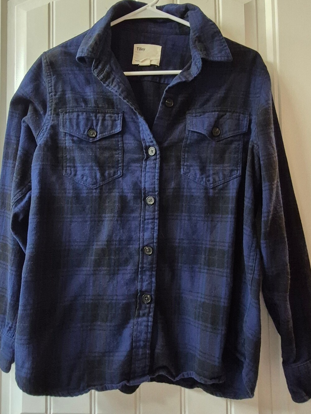 Womens Tilley Women's Cotton Flannel Button-Down Shirt Sz Medium